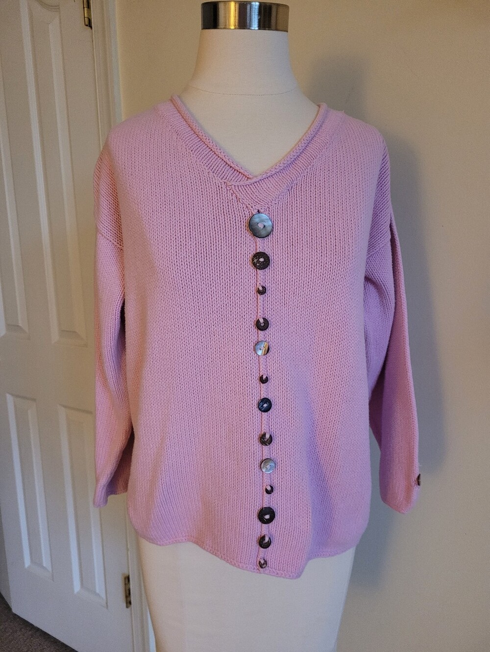 Pure Handknit Cotton 100% Sweater. Crop Top